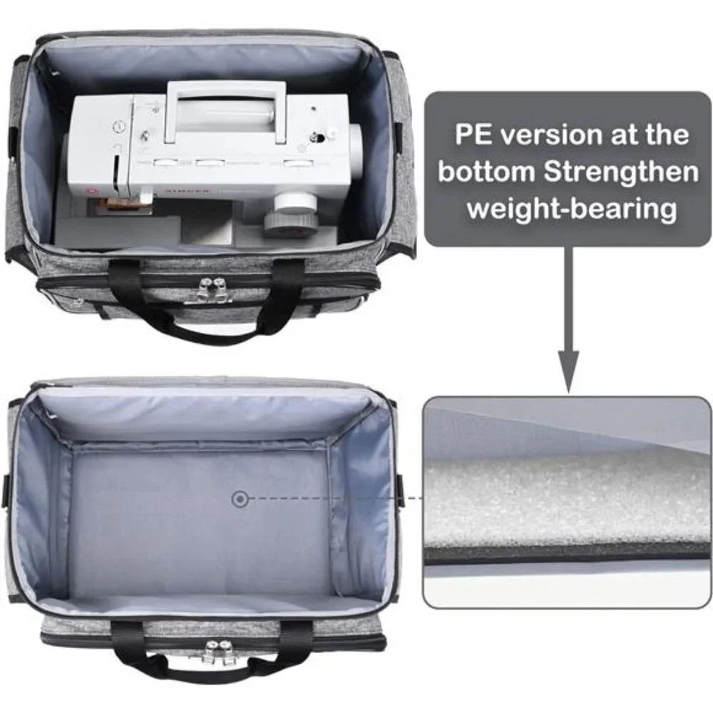 Sewing Machine Case - Carrying Bag with Removable Padding, Tote for